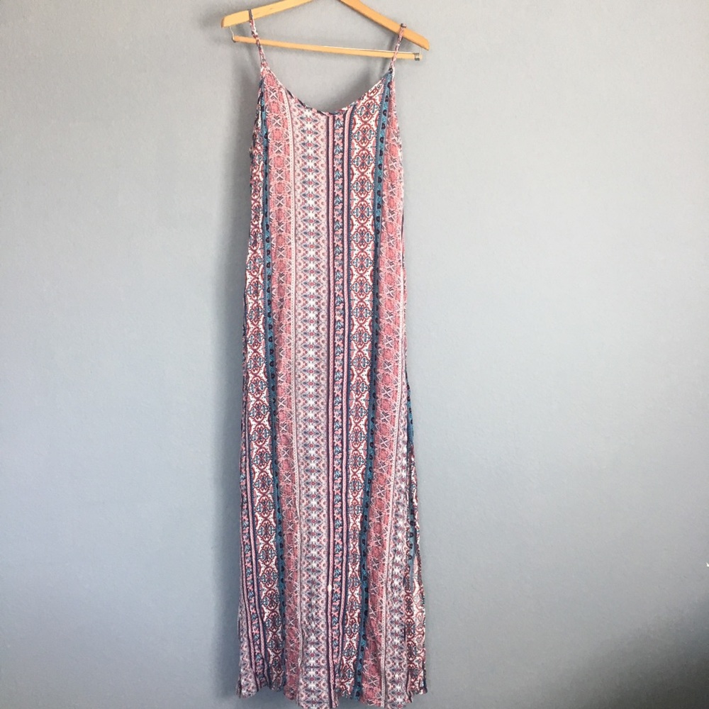 Pink Rose, spaghetti strap maxi dress